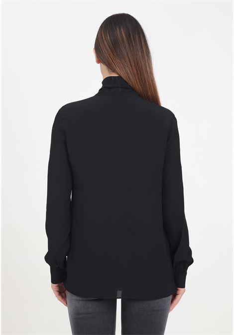 Black women's blouse with logo embroidery ARMANI EXCHANGE | 6DYH04YN6UZ1200